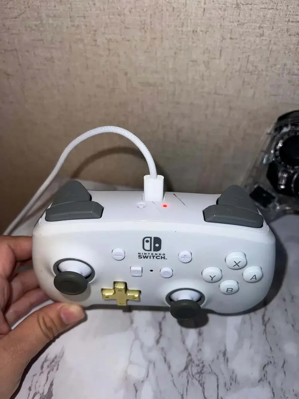 Nintendo Switch Pro Controller Customized Clear Shell and White Controller with